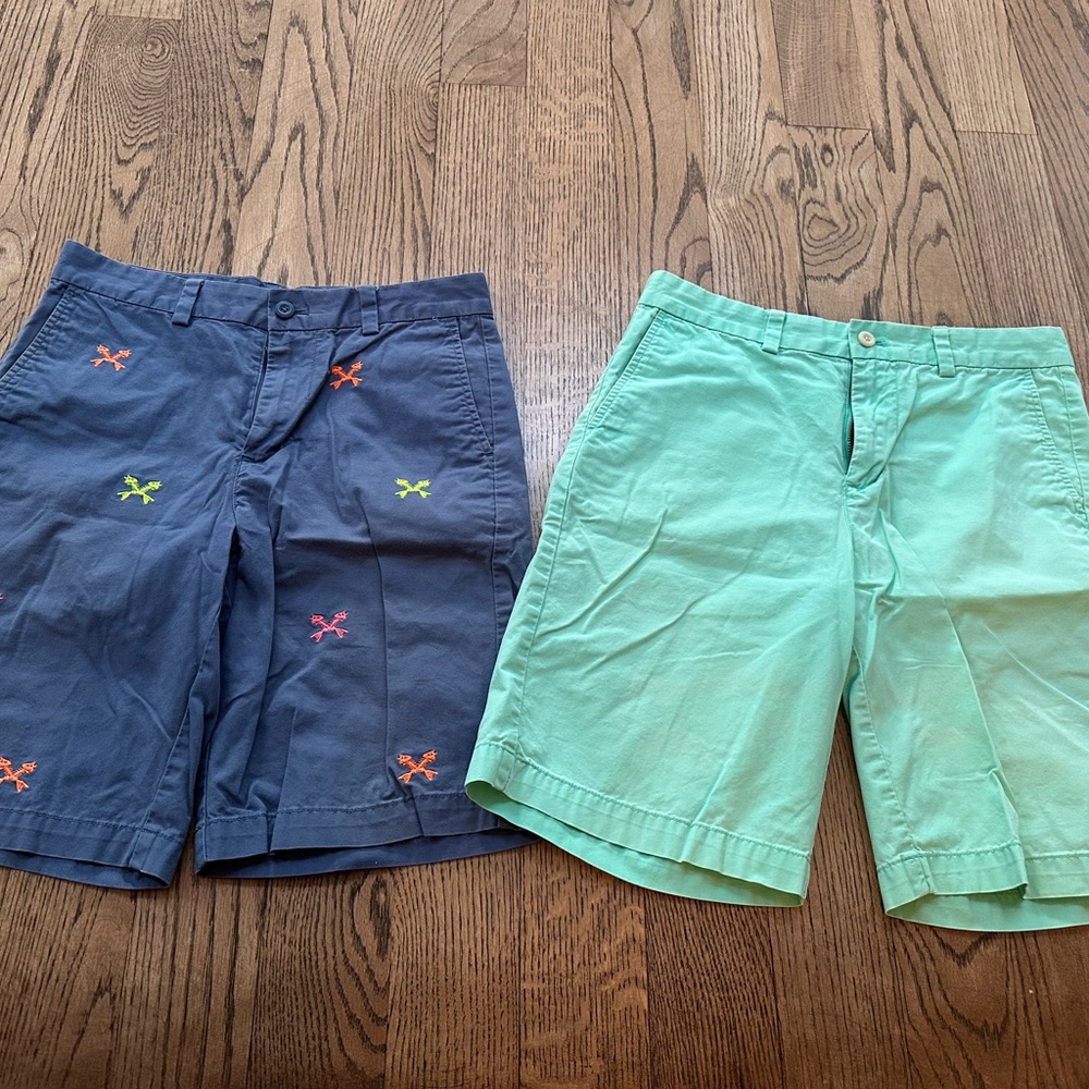 Vineyard Vines Navy and Mint Shorts with Colorful Accents